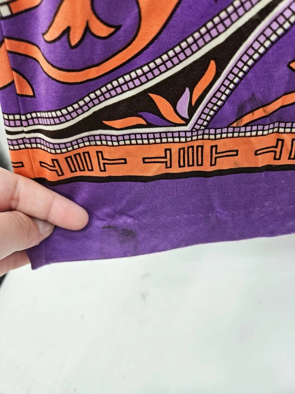 Tory Burch Geometric Silk Maxi Dress Purple Women's Size S Preppy Boho Summer